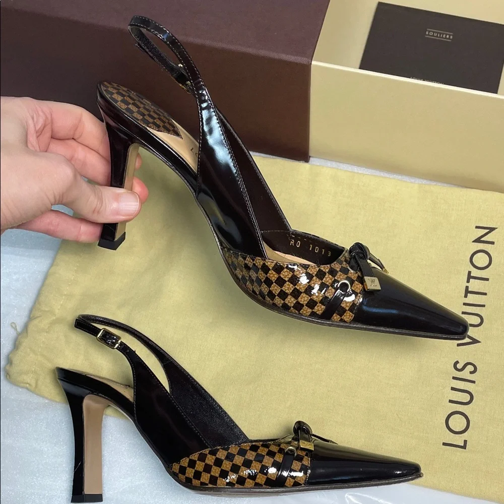 Louis Vuitton Black and Brown Heels